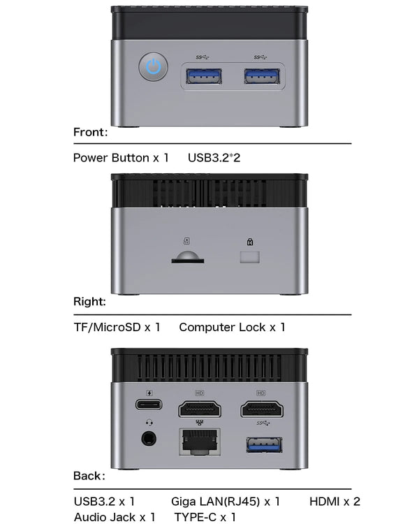 Planet Gates KB5 EU Plug / 8GB RAM 128GB ROM GMKtec KB5 Mini PC Intel Celeron N5105 Windows 11 Pro 4K Mini PC DDR4 8GB RAM 128GB ROM WiFi5 BT4.2 Desktop Computer Work