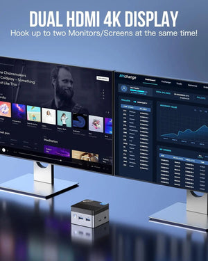 Planet Gates KB5 EU Plug / 8GB RAM 128GB ROM GMKtec KB5 Mini PC Intel Celeron N5105 Windows 11 Pro 4K Mini PC DDR4 8GB RAM 128GB ROM WiFi5 BT4.2 Desktop Computer Work