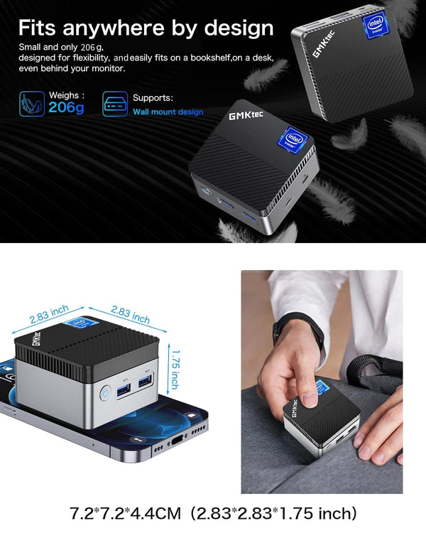 Planet Gates KB5 EU Plug / 8GB RAM 128GB ROM GMKtec KB5 Mini PC Intel Celeron N5105 Windows 11 Pro 4K Mini PC DDR4 8GB RAM 128GB ROM WiFi5 BT4.2 Desktop Computer Work