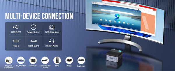 Planet Gates KB5 EU Plug / 8GB RAM 128GB ROM GMKtec KB5 Mini PC Intel Celeron N5105 Windows 11 Pro 4K Mini PC DDR4 8GB RAM 128GB ROM WiFi5 BT4.2 Desktop Computer Work