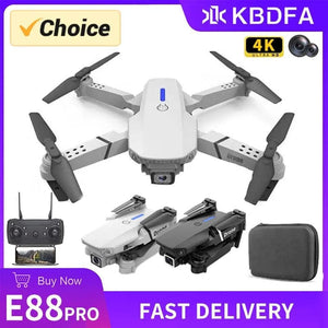 Planet Gates KBDFA 2023 New E88 Pro WIFI FPV Drone Wide Angle HD 4K 1080P Camera Height Hold RC Foldable Quadcopter Dron Helicopter Toys Gift