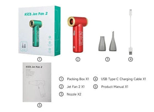 Planet Gates KC2RE KICA Jetfan 2 Compresse Air Duster Electric Air Dust Blower KICA Jet Fan 2 Portable Cordless Computer Keyboard Cleaner 100000RPM