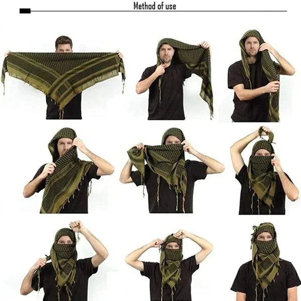 Planet Gates Keffiyeh Tactical Desert Scarf Wrap Shemagh Head Neck Arab Scarf Keffiyeh Scarf Wrap for Men And Women