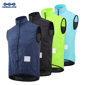 Planet Gates KEMALOCE Cycling Vest Black&Yellow Mens Cycling Gilets Lightweight Windproof Reflective Bike Sports Sleevess Jackets