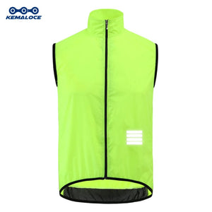 Planet Gates KEMALOCE Cycling Vest Black&Yellow Mens Cycling Gilets Lightweight Windproof Reflective Bike Sports Sleevess Jackets