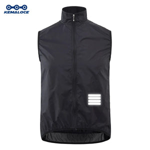 Planet Gates KEMALOCE Cycling Vest Black&Yellow Mens Cycling Gilets Lightweight Windproof Reflective Bike Sports Sleevess Jackets