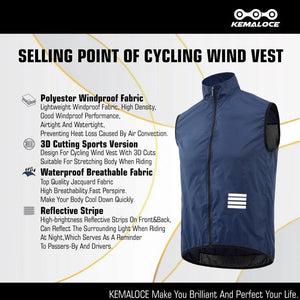 Planet Gates KEMALOCE Cycling Vest Black&Yellow Mens Cycling Gilets Lightweight Windproof Reflective Bike Sports Sleevess Jackets