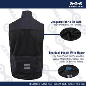 Planet Gates KEMALOCE Cycling Vest Wind Navy Blue Men 2023 Sleeveless Bicycle Gilet Black Lightweight Outdoor Windproof MTB Sports Wind Vest