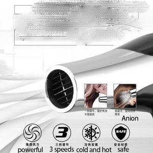 Planet Gates Kemei 3000 Watt Full Size Pro Hair Dryer Professional Salon Blow Dryer with Concentrator Nozzle Attachments 3 Speeds fast Dry