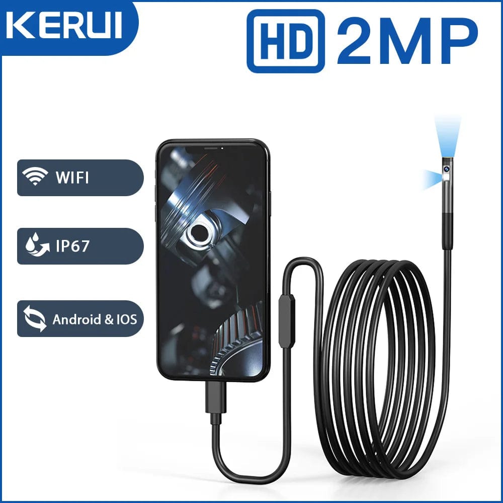 Planet Gates KERUI 2MP Single/Dual Lens Endoscope Android Mini Inspection Camera for Iphone Waterproof Pipeline Borescope Type C IOS