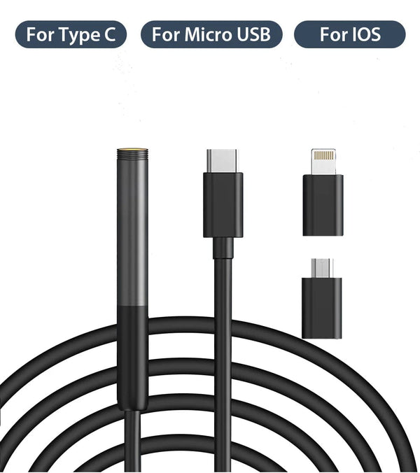 Planet Gates KERUI 2MP Single/Dual Lens Endoscope Android Mini Inspection Camera for Iphone Waterproof Pipeline Borescope Type C IOS