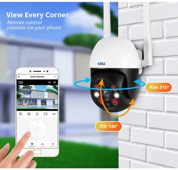 Planet Gates KERUI 5MP 8MP 4K PTZ WiFi IP Wireless Camera Tuya Smart Outdoor Home Security Dual Lens 10MP 5K Camera CCTV Video Surveillance