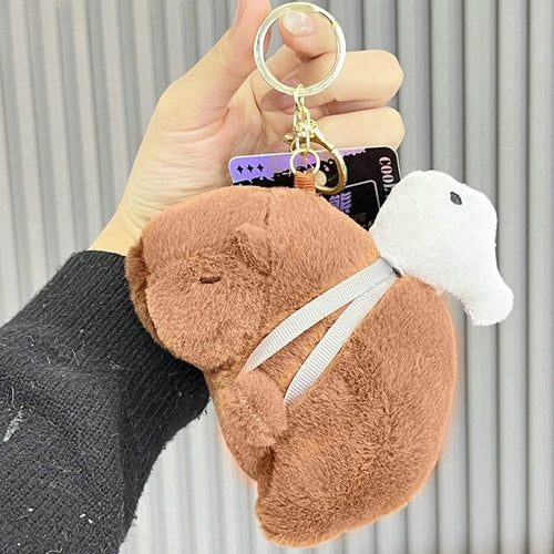 Planet Gates Keychain-12 New Capybara Plush Toys Women Cute Capibara Bag Pendant Keychain Kids Backpack Decor Party Birthday Gift Fluffty Doll Factory