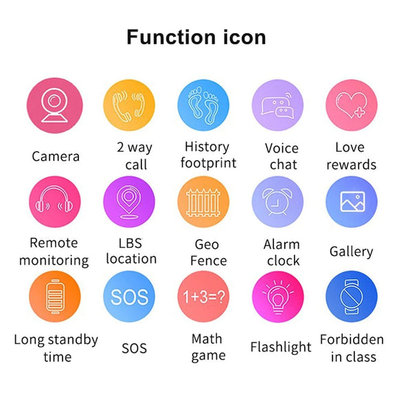 Planet Gates KGG Q19 Kids Smart Watch 2g Sim Card Smartwatch for Children Sos Call Phone Camera Voice Chat Photo Boy Girl Gift Color Screen