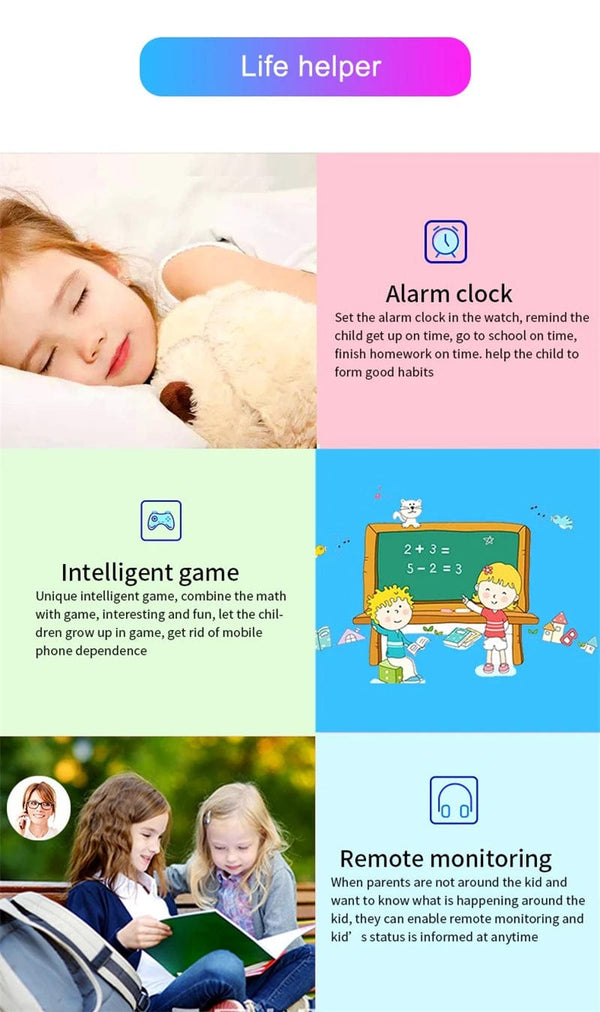 Planet Gates KGG Q19 Kids Smart Watch 2g Sim Card Smartwatch for Children Sos Call Phone Camera Voice Chat Photo Boy Girl Gift Color Screen