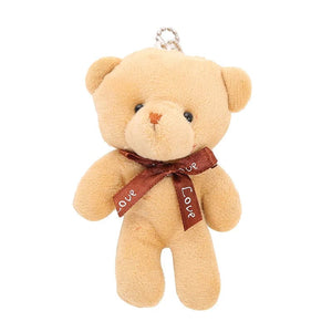 Planet Gates khaki / 11cm-30cm 10pcs/pack 12cm Mini Bow Tie Teddy Bear Pendant Plush Toy Colorful Teddy Plush Keychain