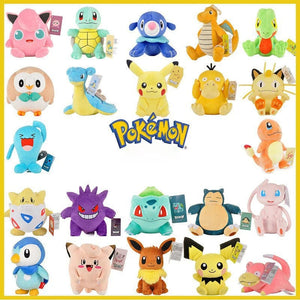 Planet Gates Khaki 20cm Pikachu Pokemon Plush Doll Charmander Bulbasaur Squirtle Psyduck Eevee Plush Soft Stuffed Animals Peluche Plushie Toy Gifts