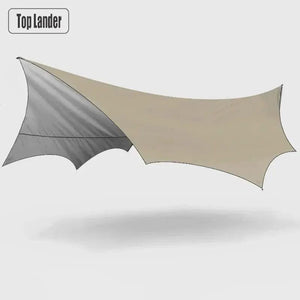 Planet Gates khaki 5.1x5.1m Large Camping Tarp Waterproof Octagon Butterfly Outdoor Sun Shelter Awning Tent Shade Sunshade Beach Tourist Canopy