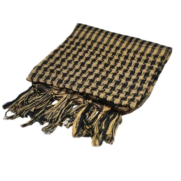 Planet Gates khaki Keffiyeh Tactical Desert Scarf Wrap Shemagh Head Neck Arab Scarf Keffiyeh Scarf Wrap for Men And Women