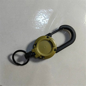 Planet Gates Khaki New Outdoor Automatic Retractable Wire Rope Luya Anti-theft Tactical Keychain Telescopic Keychain Retractable Hook Tool