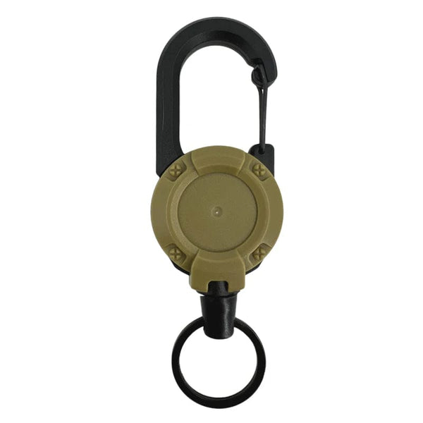 Planet Gates Khaki New Outdoor Automatic Retractable Wire Rope Luya Anti-theft Tactical Keychain Telescopic Keychain Retractable Hook Tool