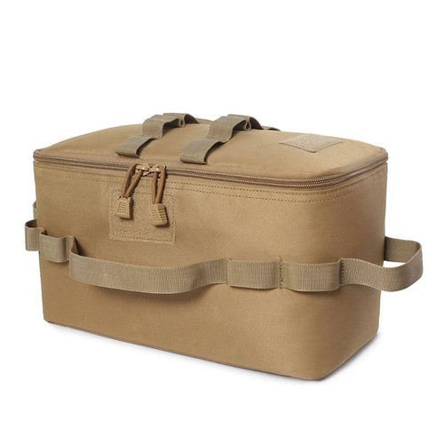 Planet Gates Khaki PACOONE Outdoor Camping Gas Tank Storage Bag Large Capacity Ground Nail Tool Bag Gas Canister Picnic Cookware Utensils Kit Bag