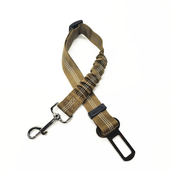 Planet Gates Khaki Pet Dog Car Seat Belt Retractable Buffer Elastic Reflective Safety Traction Rope Dog Leash Harness Dogs Dog Accessories Supplies