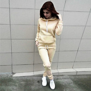 Planet Gates Khaki / XL Pants Sets Women Tracksuit Sweatshirt Sweater Winter Autumn Lounge Wear Sport Suit  Matching 2 Pcs Sets
