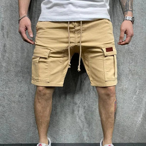 Planet Gates Khaki / XXXL / Pack of 1 | CHINA Men's Casual Shorts Men's summer cargo shorts Loose multi-pocket stitching waist drawstring straight barrel