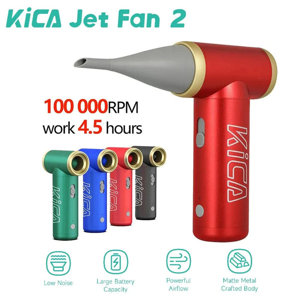 Planet Gates KICA Jetfan 2 Compresse Air Duster Electric Air Dust Blower KICA Jet Fan 2 Portable Cordless Computer Keyboard Cleaner 100000RPM