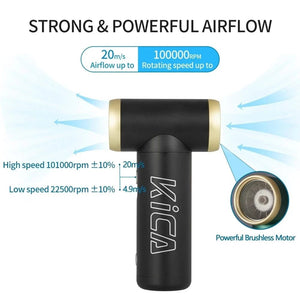 Planet Gates KICA Jetfan 2 Compresse Air Duster Electric Air Dust Blower KICA Jet Fan 2 Portable Cordless Computer Keyboard Cleaner 100000RPM