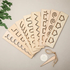 Planet Gates Kid's Wooden Educational Toys Montessori Pen Control Boards Learning Word Spelling Letter Number Groove Cognition Writing Board