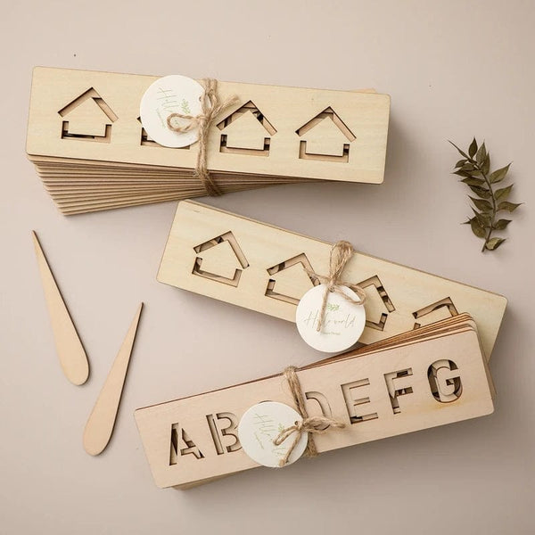 Planet Gates Kid's Wooden Educational Toys Montessori Pen Control Boards Learning Word Spelling Letter Number Groove Cognition Writing Board