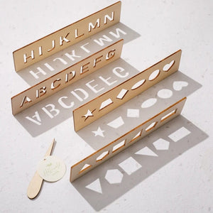 Planet Gates Kid's Wooden Educational Toys Montessori Pen Control Boards Learning Word Spelling Letter Number Groove Cognition Writing Board