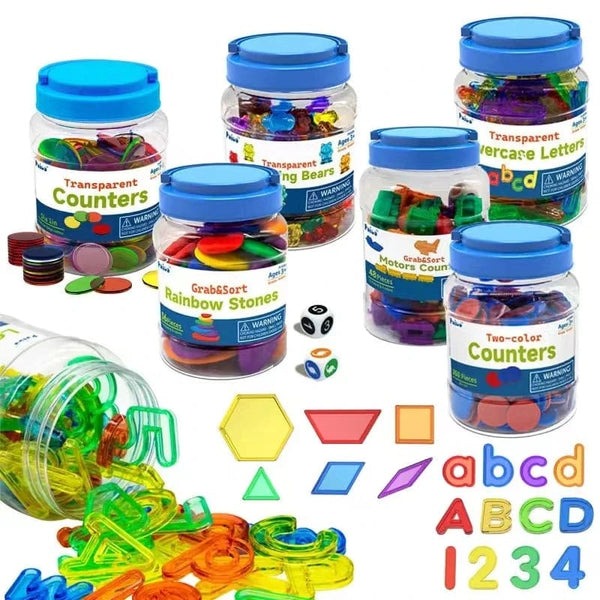 Planet Gates Kids Colorful Transparent Letters Numbers Set Sensory Light Table Toy Counting Spelling Montessori Educational Mathematical Toy