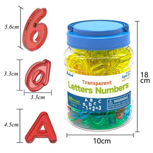 Planet Gates Kids Colorful Transparent Letters Numbers Set Sensory Light Table Toy Counting Spelling Montessori Educational Mathematical Toy