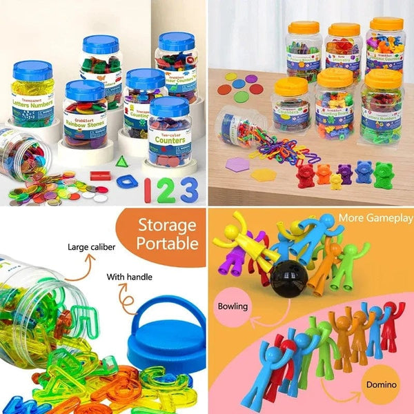 Planet Gates Kids Colorful Transparent Letters Numbers Set Sensory Light Table Toy Counting Spelling Montessori Educational Mathematical Toy