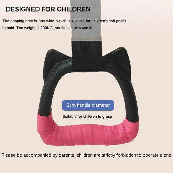 Planet Gates Kids Gymnastic Rings Sling Ring Fitness Household Horizontal Bar Pull-up Indoor Sports Lumbar Traction Handle Children Fitness