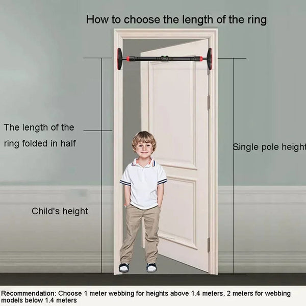 Planet Gates Kids Gymnastic Rings Sling Ring Fitness Household Horizontal Bar Pull-up Indoor Sports Lumbar Traction Handle Children Fitness