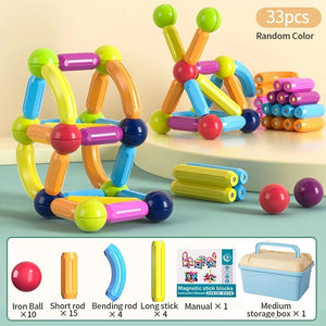 Planet Gates Kids Magnetic Construction Set Magnetic Balls Stick Building Blocks Montessori Educational Toys For Children Gift