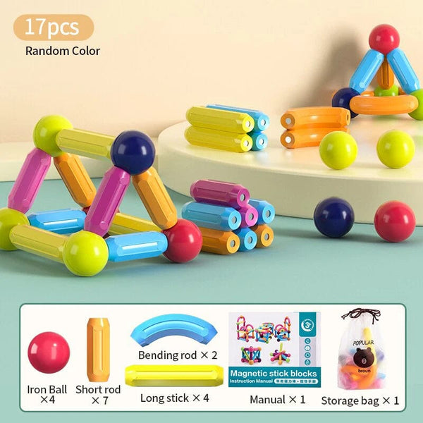 Planet Gates Kids Magnetic Construction Set Magnetic Balls Stick Building Blocks Montessori Educational Toys For Children Gift