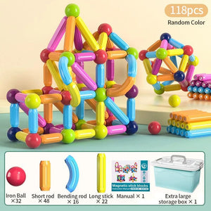 Planet Gates Kids Magnetic Construction Set Magnetic Balls Stick Building Blocks Montessori Educational Toys For Children Gift