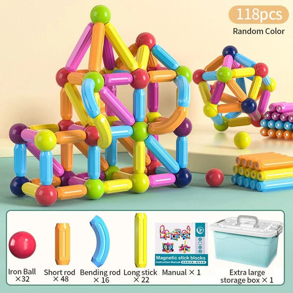 Planet Gates Kids Magnetic Construction Set Magnetic Balls Stick Building Blocks Montessori Educational Toys For Children Gift