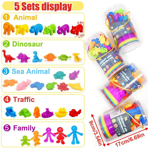 Planet Gates Kids Matching Game Learn Educational Toys Animal Cognition Rainbow Sort Fine Motor Training Montessori Sensory Puzzle Toy Gifts