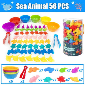 Planet Gates Kids Matching Game Learn Educational Toys Animal Cognition Rainbow Sort Fine Motor Training Montessori Sensory Puzzle Toy Gifts