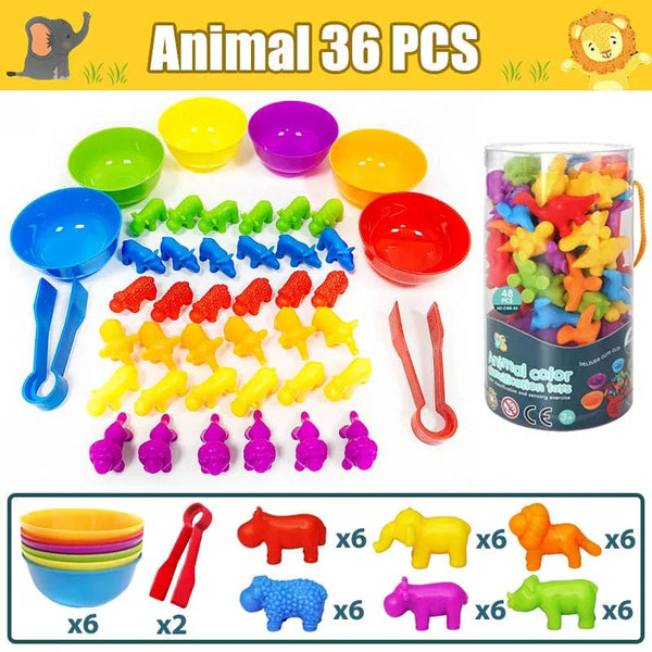 Planet Gates Kids Matching Game Learn Educational Toys Animal Cognition Rainbow Sort Fine Motor Training Montessori Sensory Puzzle Toy Gifts