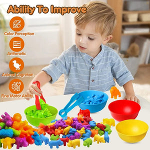 Planet Gates Kids Matching Game Learn Educational Toys Animal Cognition Rainbow Sort Fine Motor Training Montessori Sensory Puzzle Toy Gifts