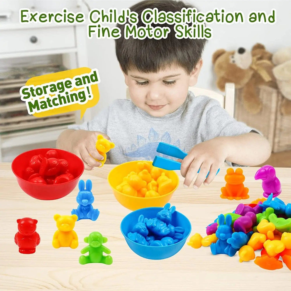 Planet Gates Kids Matching Game Learn Educational Toys Animal Cognition Rainbow Sort Fine Motor Training Montessori Sensory Puzzle Toy Gifts