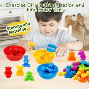 Planet Gates Kids Matching Game Learn Educational Toys Animal Cognition Rainbow Sort Fine Motor Training Montessori Sensory Puzzle Toy Gifts