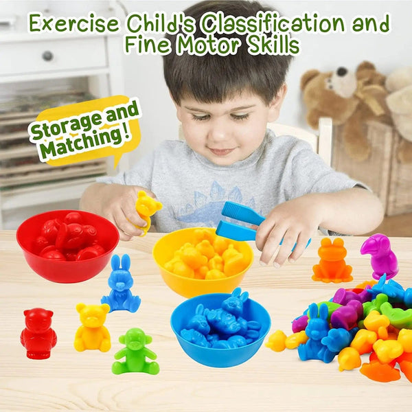 Planet Gates Kids Matching Game Learn Educational Toys Animal Cognition Rainbow Sort Fine Motor Training Montessori Sensory Puzzle Toy Gifts